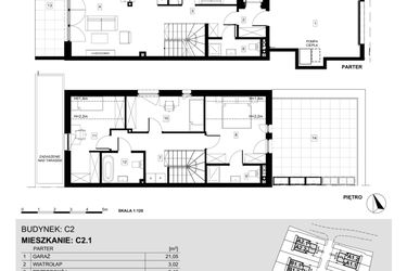 Rzut - Dom na sprzedaż 5 pokoi o powierzchni 127,23 m² - numer C2.1 w Ville Przy Białej