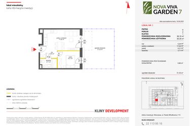 Rzut - Mieszkanie na sprzedaż 2 pokoje o powierzchni 36,1 m² - numer 2 w Nova Viva Garden 7