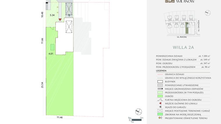 Rzut - Dom na sprzedaż 5 pokoi o powierzchni 160,2 m² - numer 2A w Solum Wilanów