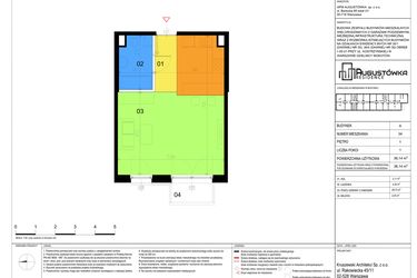 Rzut - Mieszkanie na sprzedaż 1 pokój o powierzchni 36,14 m² - numer A34 w Augustówka Residence