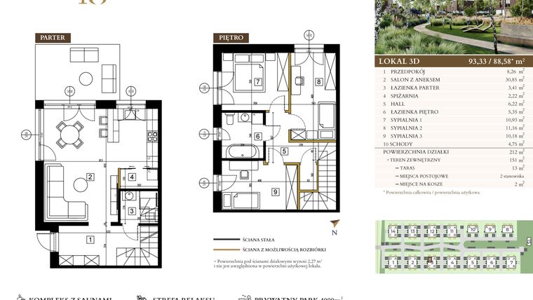 Rzut - Mieszkanie na sprzedaż 4 pokoje o powierzchni 88,58 m² - numer 3D w Lawinowa 18