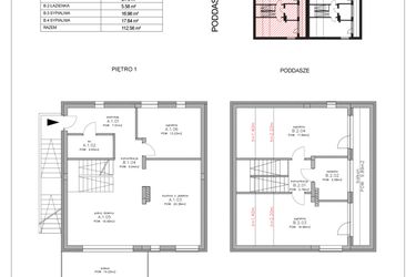 Rzut - Mieszkanie na sprzedaż 4 pokoje o powierzchni 112 m² - numer D2 w Łubinowa Park etap II