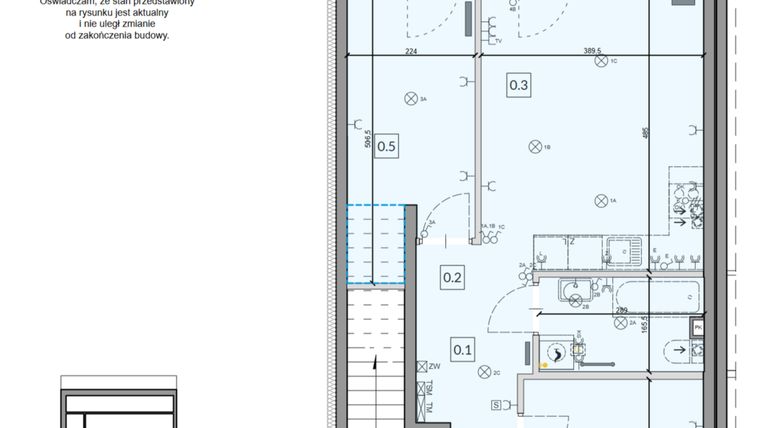 Rzut - Mieszkanie na sprzedaż 3 pokoje o powierzchni 49,51 m² - numer 65 w Boska Ksawerowska V