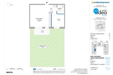 Rzut - Mieszkanie na sprzedaż 2 pokoje o powierzchni 49,6 m² - numer 2.4A w Osiedle Idea Aurora