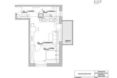 Rzut - Mieszkanie na sprzedaż 2 pokoje o powierzchni 39,21 m² - numer A4 w Laurowy Zakątek