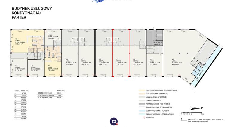 Rzut - Lokal użytkowy na sprzedaż 1 pokój o powierzchni 172,18 m² - numer 7 w Park Handlowy Pastelowe
