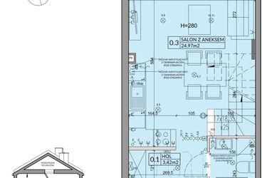 Rzut - Dom na sprzedaż 3 pokoje o powierzchni 65,67 m² - numer 35A w Nova Magdalenka 7
