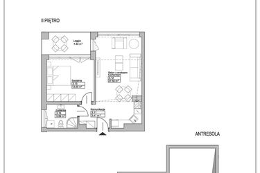Rzut - Mieszkanie na sprzedaż 2 pokoje o powierzchni 62,15 m² - numer M27 w Ogrody Reymonta