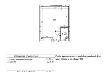 Rzut - Mieszkanie na sprzedaż 1 pokój o powierzchni 33,32 m² - numer 104 w Aquamarina Dąbki
