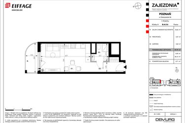 Rzut - Mieszkanie na sprzedaż 1 pokój o powierzchni 29,75 m² - numer B.A.0.6 w Zajezdnia