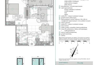 Rzut - Mieszkanie na sprzedaż 2 pokoje o powierzchni 48,38 m² - numer A.2.19 w Remedium