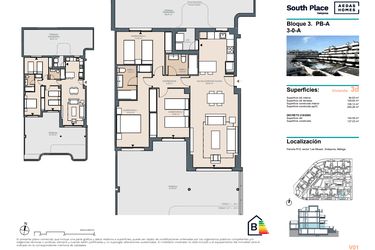 Rzut - Mieszkanie na sprzedaż 3 pokoje o powierzchni 249,28 m² - numer 01SP w South Place Las Mesas