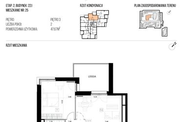 Rzut - Mieszkanie na sprzedaż 2 pokoje o powierzchni 70,7 m² - numer 22J/25 w NATURAMA II