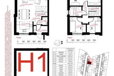 Rzut - Dom na sprzedaż 4 pokoje o powierzchni 134,7 m² - numer H1 w Gostyńska Invest II