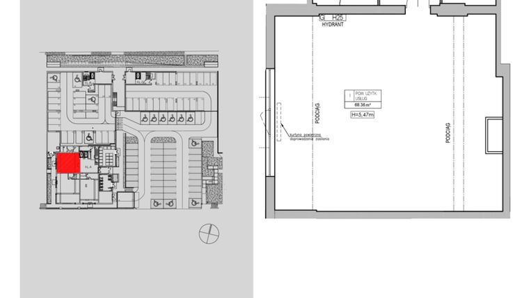 Rzut - Lokal użytkowy na sprzedaż 1 pokój o powierzchni 83,41 m² - numer 2.U3 w Niebieski Bursztyn II