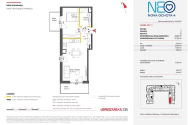 Rzut - Mieszkanie na sprzedaż 2 pokoje o powierzchni 48 m² - numer 75 w Neo Nova Ochota 4