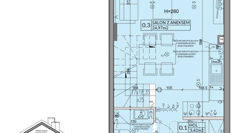 Rzut - Dom na sprzedaż 3 pokoje o powierzchni 65,67 m² - numer 11B w Nova Magdalenka 7