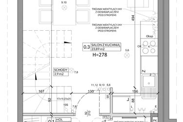 Rzut - Dom na sprzedaż 3 pokoje o powierzchni 68,29 m² - numer 1B w Osiedle Słoneczne