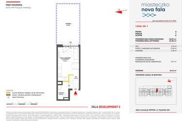 Rzut - Mieszkanie na sprzedaż 1 pokój o powierzchni 26,05 m² - numer 7 w Miasteczko Nova Fala