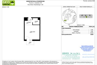 Rzut - Mieszkanie na sprzedaż 1 pokój o powierzchni 28,68 m² - numer 10D/39 w Jasielska 8C etap II