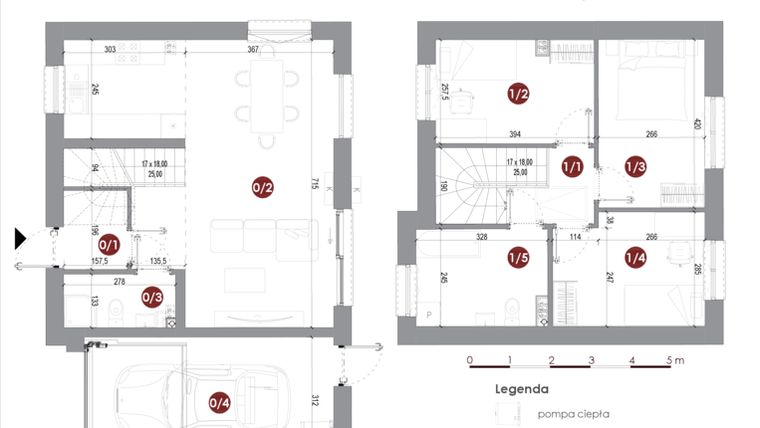 Rzut - Dom na sprzedaż 4 pokoje o powierzchni 102,6 m² - numer 1A w Parkowy Zakątek