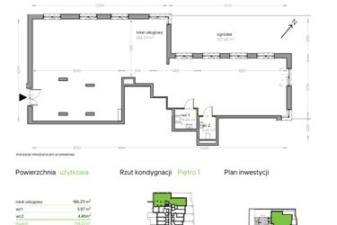 Rzut - Lokal użytkowy na sprzedaż 1 pokój o powierzchni 193,51 m² - numer I/F/U06 w Bochenka Vita