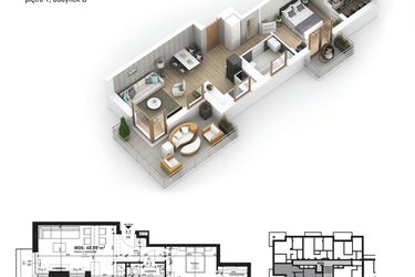 Rzut - Mieszkanie na sprzedaż 2 pokoje o powierzchni 48,09 m² - numer 6 w Piano Park etap V