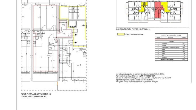 Rzut - Mieszkanie na sprzedaż 4 pokoje o powierzchni 82,19 m² - numer B06 w Lwowska 14