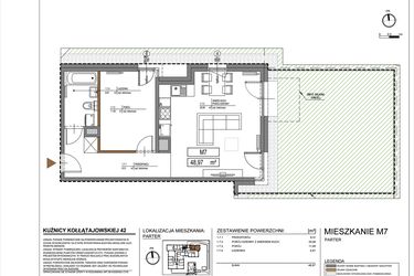Rzut - Mieszkanie na sprzedaż 2 pokoje o powierzchni 48,97 m² - numer M7 w Kuźnicy Kołłątajowskiej 42