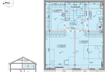 Rzut - Dom na sprzedaż 3 pokoje o powierzchni 68,6 m² - numer 43B w Ogrody Przyjaciół 5 etap IV