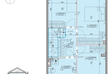Rzut - Dom na sprzedaż 4 pokoje o powierzchni 80,54 m² - numer 20B w Ogrody Przyjaciół 5 etap II