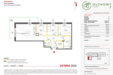 Rzut - Mieszkanie na sprzedaż 4 pokoje o powierzchni 76,26 m² - numer 19 w Olchowy Park VII