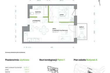 Rzut - Mieszkanie na sprzedaż 2 pokoje o powierzchni 38,45 m² - numer A/KL1/1/04 w Podhalańska Vita