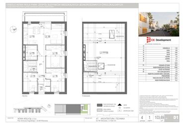 Rzut - Mieszkanie na sprzedaż 4 pokoje o powierzchni 103,69 m² - numer D.1 w Nova Wola Park