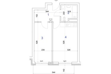 Rzut - Mieszkanie na sprzedaż 2 pokoje o powierzchni 40,01 m² - numer 6A.66 w Mierzeja Wiślana etap IV