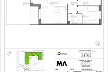 Rzut - Mieszkanie na sprzedaż 3 pokoje o powierzchni 65,77 m² - numer PT/B/0/1 w Przystanek Tarnogaj