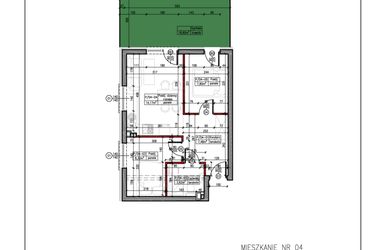 Rzut - Mieszkanie na sprzedaż 3 pokoje o powierzchni 41,49 m² - numer 4 w Janowska