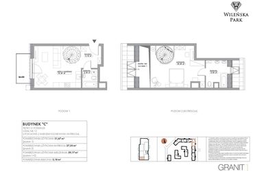 Rzut - Mieszkanie na sprzedaż 2 pokoje o powierzchni 59,17 m² - numer C12 w Wileńska Park