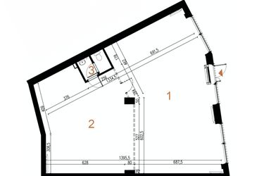 Rzut - Lokal użytkowy na sprzedaż 1 pokój o powierzchni 142,22 m² - numer U3 w Odrzańskie Bulvary