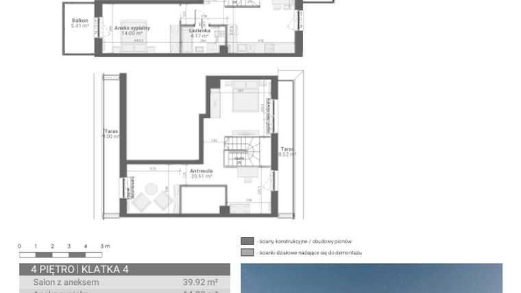 Rzut - Mieszkanie na sprzedaż 3 pokoje o powierzchni 94 m² - numer M64 w Ultra Marina etap II