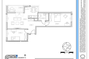 Rzut - Mieszkanie na sprzedaż 3 pokoje o powierzchni 67,62 m² - numer 66 w Osiedle Solne etap II