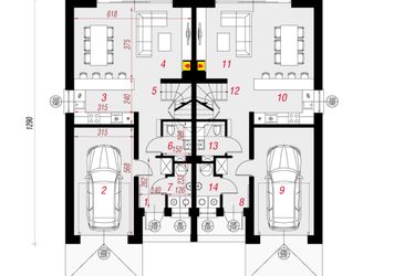 Rzut - Dom na sprzedaż 5 pokoi o powierzchni 126,46 m² - numer 3A w Osiedle Morelowa II