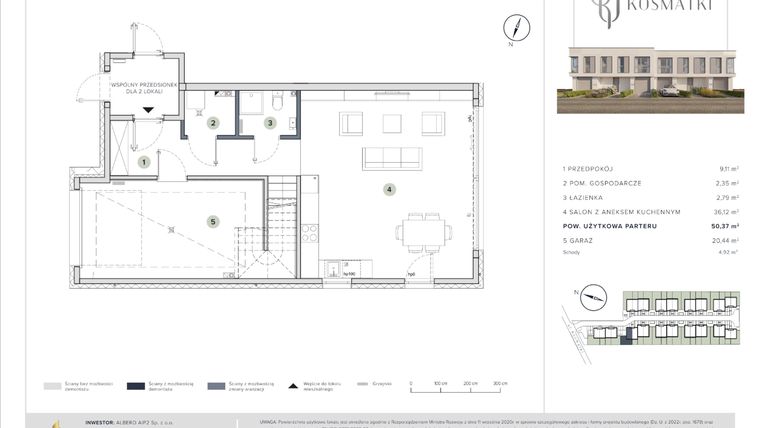Rzut - Dom na sprzedaż 5 pokoi o powierzchni 158,27 m² - numer 3.A w Oaza Kosmatki