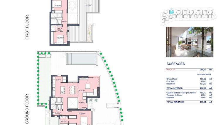 Rzut - Dom na sprzedaż 3 pokoje o powierzchni 252,3 m² - numer 48.22 w Domy w Torre-Pacheco - 20557990