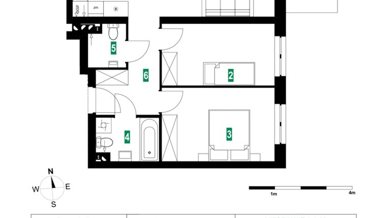 Rzut - Mieszkanie na sprzedaż 3 pokoje o powierzchni 64,1 m² - numer A.A.28 w Park Śliwowa