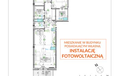 Rzut - Mieszkanie na sprzedaż 3 pokoje o powierzchni 71,01 m² - numer B8.A24 w Osiedle Zielone bud. A1, B8