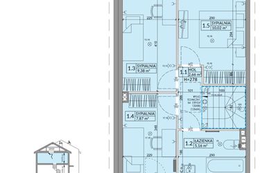 Rzut - Dom na sprzedaż 4 pokoje o powierzchni 77,99 m² - numer 39A w Osiedle Słoneczne etap IV