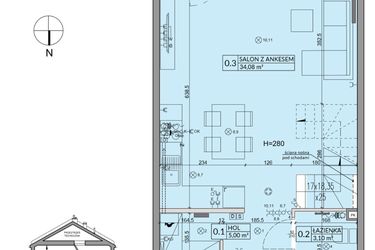 Rzut - Dom na sprzedaż 4 pokoje o powierzchni 85,17 m² - numer 4A w Arkady Walendów