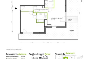 Rzut - Lokal użytkowy na sprzedaż 1 pokój o powierzchni 62,34 m² - numer U3/5 w Aleje Praskie