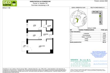 Rzut - Mieszkanie na sprzedaż 3 pokoje o powierzchni 55,14 m² - numer C94 w Jasielska 8C